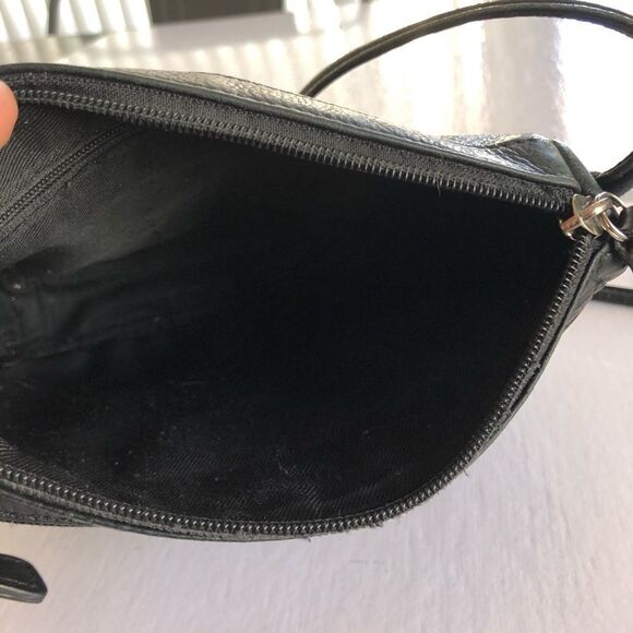 FOSSIL Black Leather Mini Shoulder Bag - Picture 6 of 13